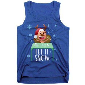 Christmas Reindeer Cocaine Santa Sweater Let It Snow Gift Tank Top