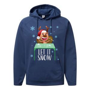 Christmas Reindeer Cocaine Santa Sweater Let It Snow Gift Performance Fleece Hoodie