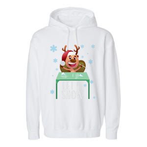 Christmas Reindeer Cocaine Santa Sweater Let It Snow Gift Garment-Dyed Fleece Hoodie