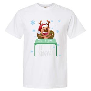 Christmas Reindeer Cocaine Santa Sweater Let It Snow Gift Garment-Dyed Heavyweight T-Shirt