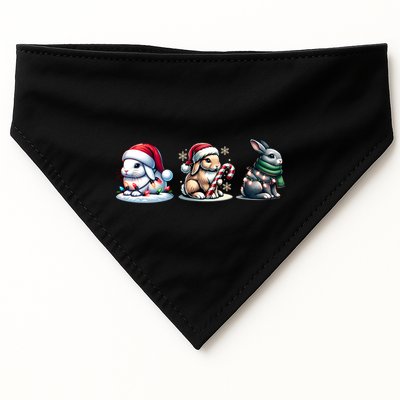 Cute Rabbit Christmas Lighting Santa Rabbit Christmas Gift USA-Made Doggie Bandana
