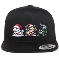 Cute Rabbit Christmas Lighting Santa Rabbit Christmas Gift Flatbill Hat