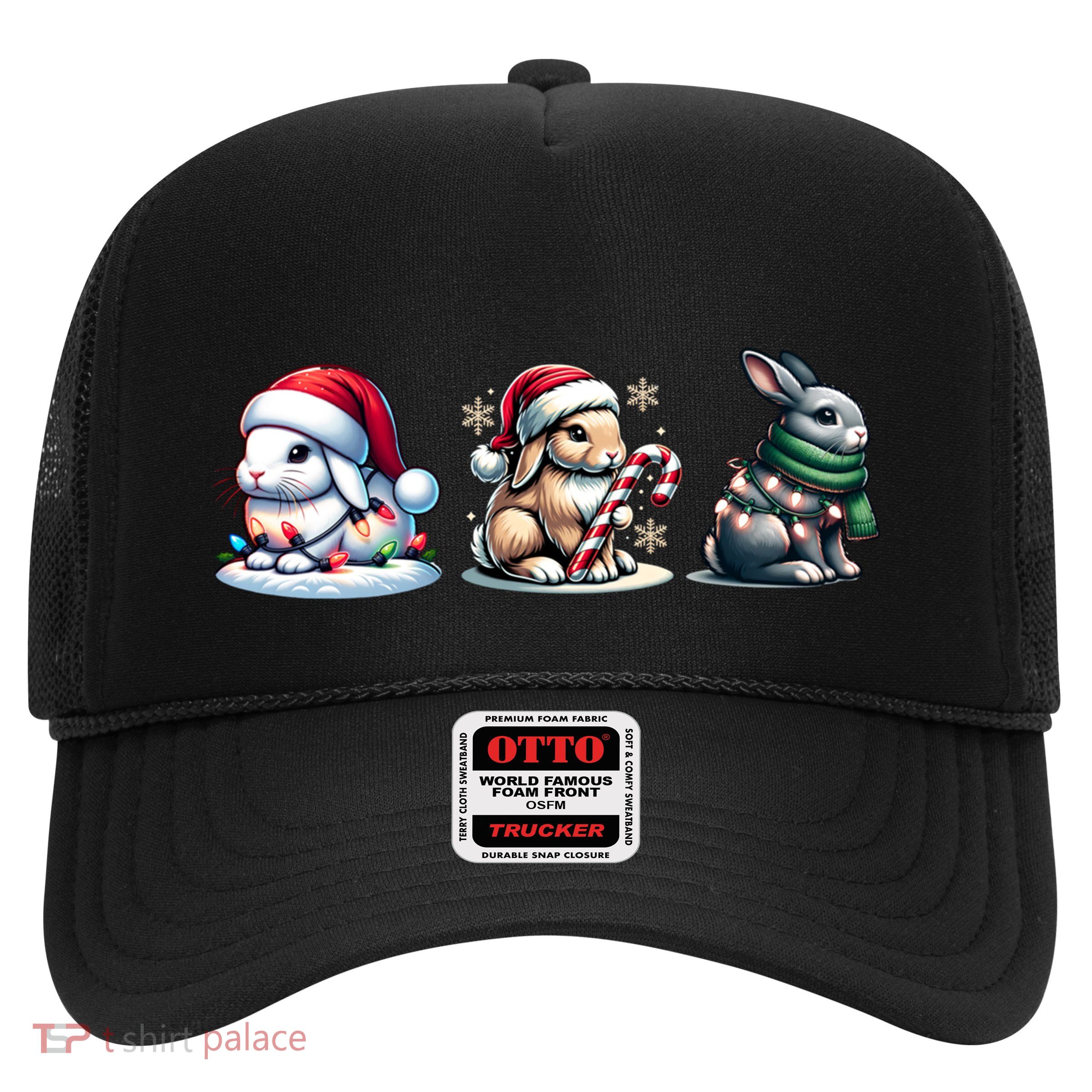 Cute Rabbit Christmas Lighting Santa Rabbit Christmas Gift Trucker Hat