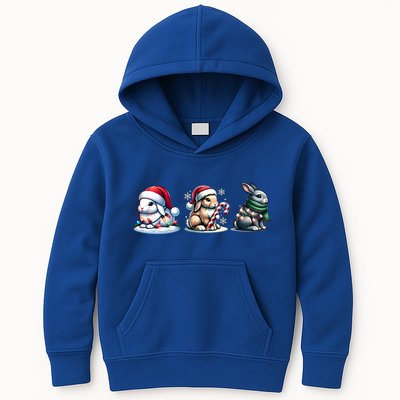 Cute Rabbit Christmas Lighting Santa Rabbit Christmas Gift Kids Hoodie