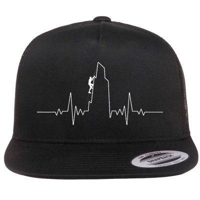 Cool Rock Climbing Art Mountain Rock Climbers Flat Bill Trucker Hat