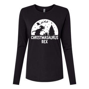 Christmasaurus Rex Womens Cotton Relaxed Long Sleeve T-Shirt