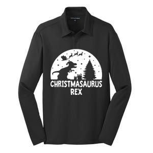 Christmasaurus Rex Silk Touch Performance Long Sleeve Polo