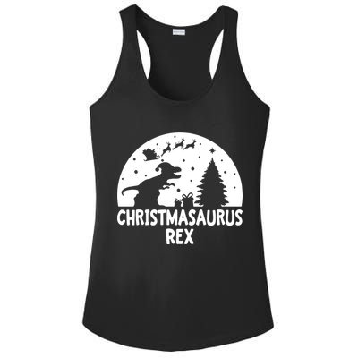 Christmasaurus Rex Ladies PosiCharge Competitor Racerback Tank
