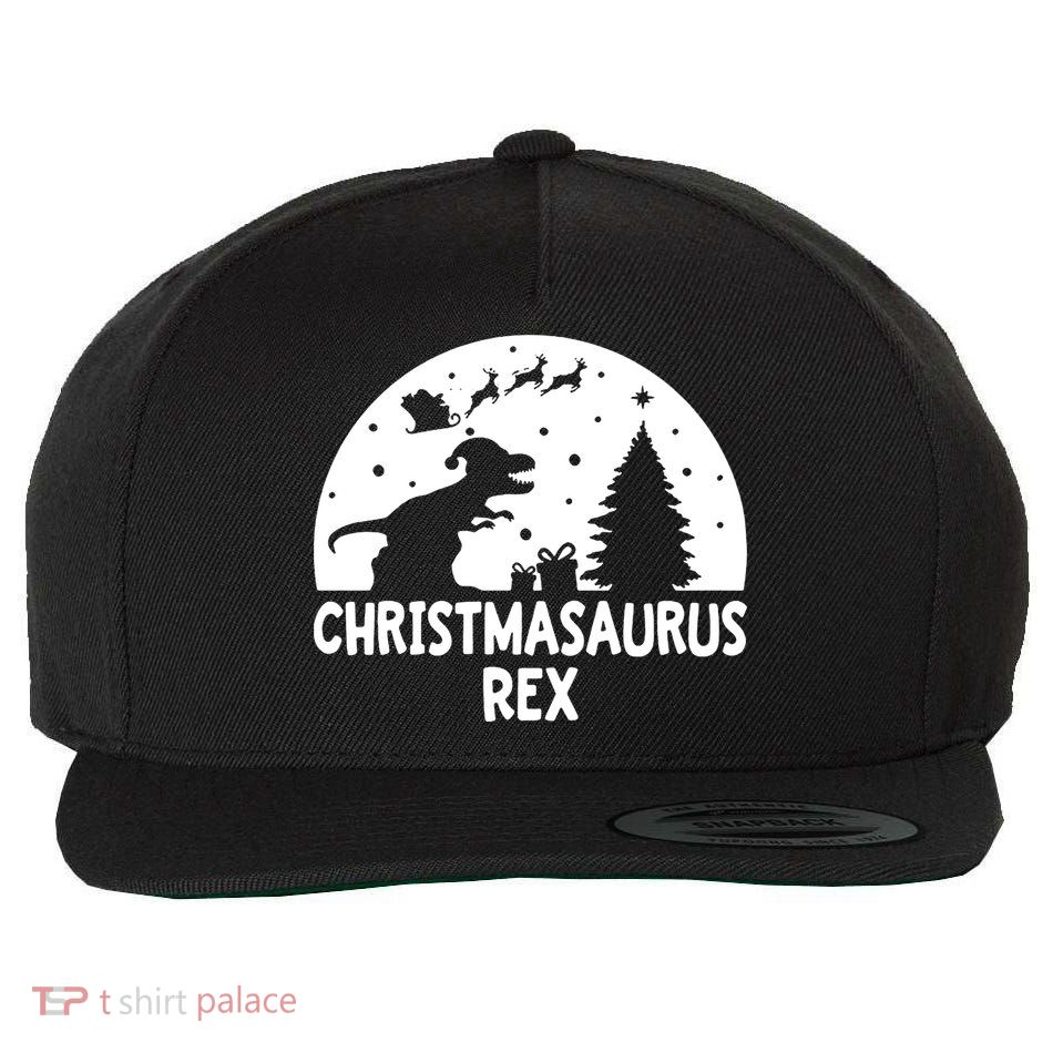 Christmasaurus Rex Wool Snapback Cap