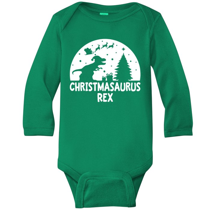 Christmasaurus Rex Baby Long Sleeve Bodysuit