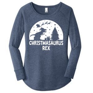 Christmasaurus Rex Women's Perfect Tri Tunic Long Sleeve Shirt