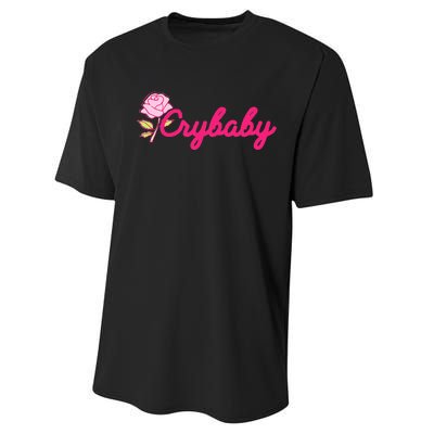 Crybaby Rose Cry Baby Kawaii Hipster Soft Girl Slogan Performance Sprint T-Shirt