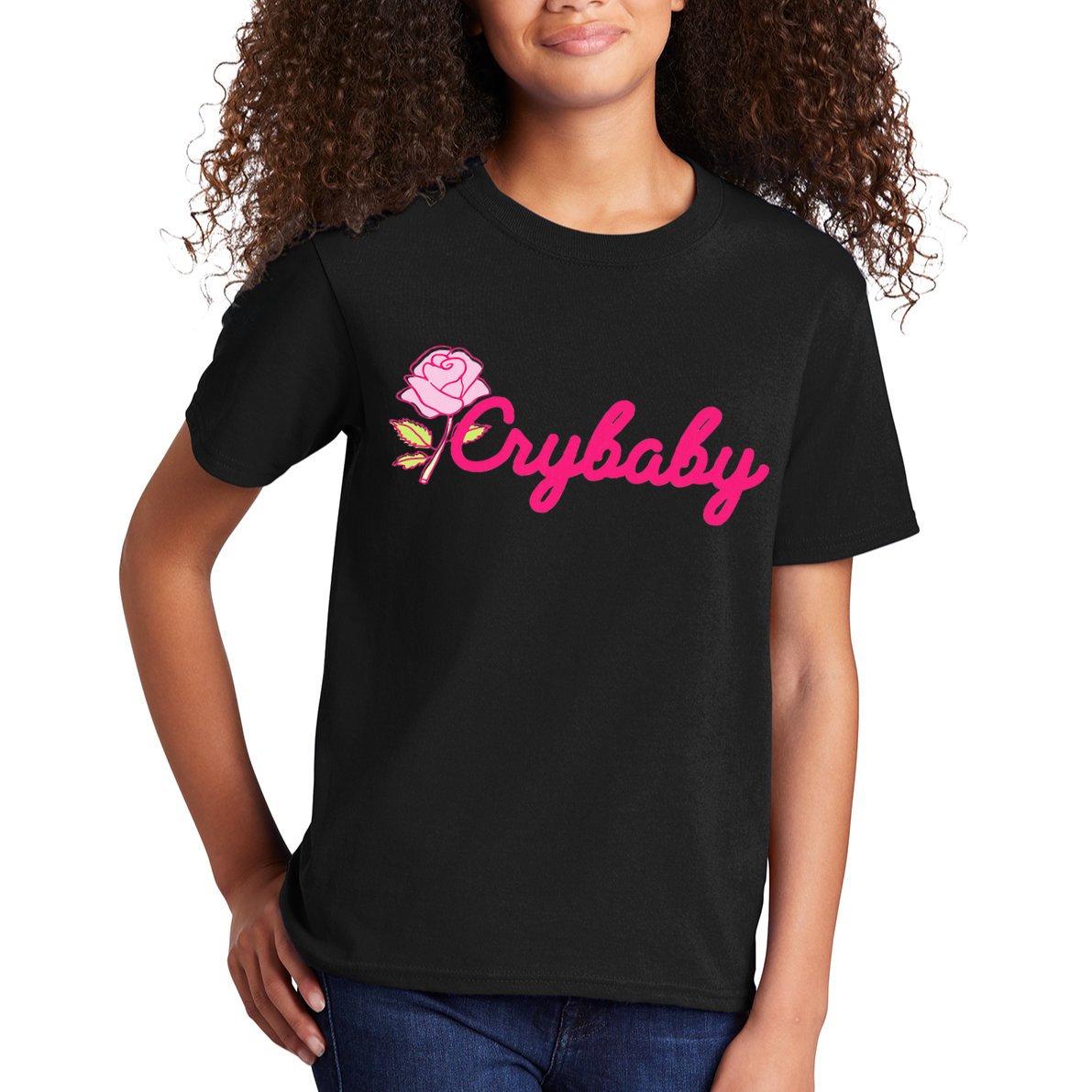 Crybaby Rose Cry Baby Kawaii Hipster Soft Girl Slogan Kids T-Shirt