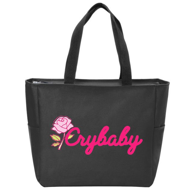 Crybaby Rose Cry Baby Kawaii Hipster Soft Girl Slogan Zip Tote Bag