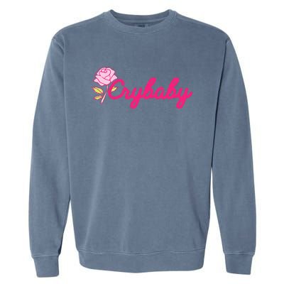 Crybaby Rose Cry Baby Kawaii Hipster Soft Girl Slogan Garment-Dyed Sweatshirt