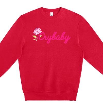 Crybaby Rose Cry Baby Kawaii Hipster Soft Girl Slogan Premium Crewneck Sweatshirt