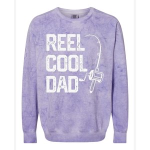 Cute Reel Cool Dad Fishing Daddy Fathers Day Gift Colorblast Crewneck Sweatshirt