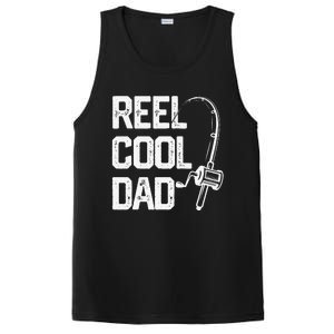 Cute Reel Cool Dad Fishing Daddy Fathers Day Gift PosiCharge Competitor Tank