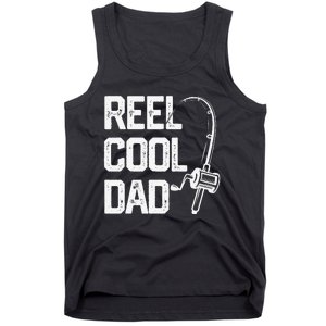 Cute Reel Cool Dad Fishing Daddy Fathers Day Gift Tank Top