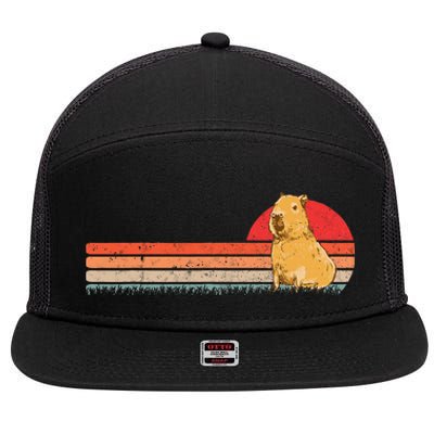 Capybara Retro Capybara Vintage 7 Panel Mesh Trucker Snapback Hat