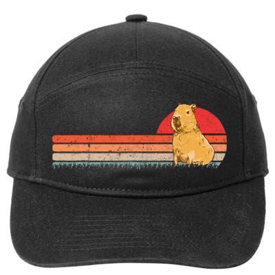 Capybara Retro Capybara Vintage 7-Panel Snapback Hat