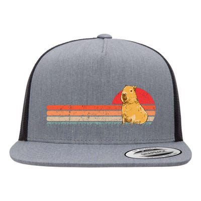 Capybara Retro Capybara Vintage Flat Bill Trucker Hat