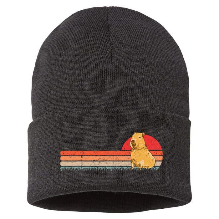 Capybara Retro Capybara Vintage Sustainable Knit Beanie