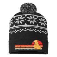 Capybara Retro Capybara Vintage USA-Made Snowflake Beanie