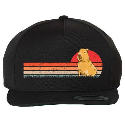 Capybara Retro Capybara Vintage Wool Snapback Cap