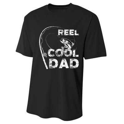 Cute Reel Cool Dad Fishing Daddy Fathers Day Funny Performance Sprint T-Shirt