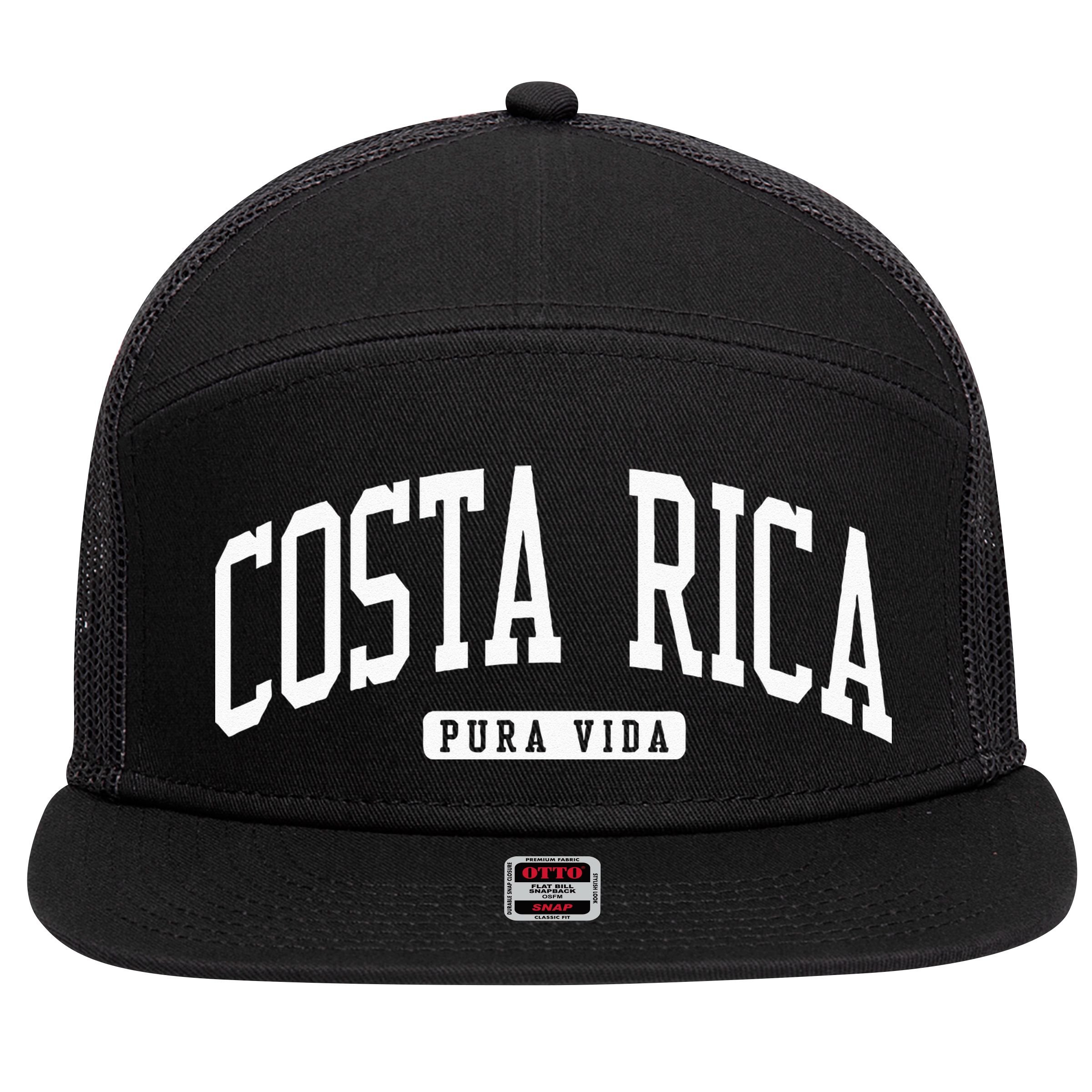 Costa Rica College University Style 7 Panel Mesh Trucker Snapback Hat