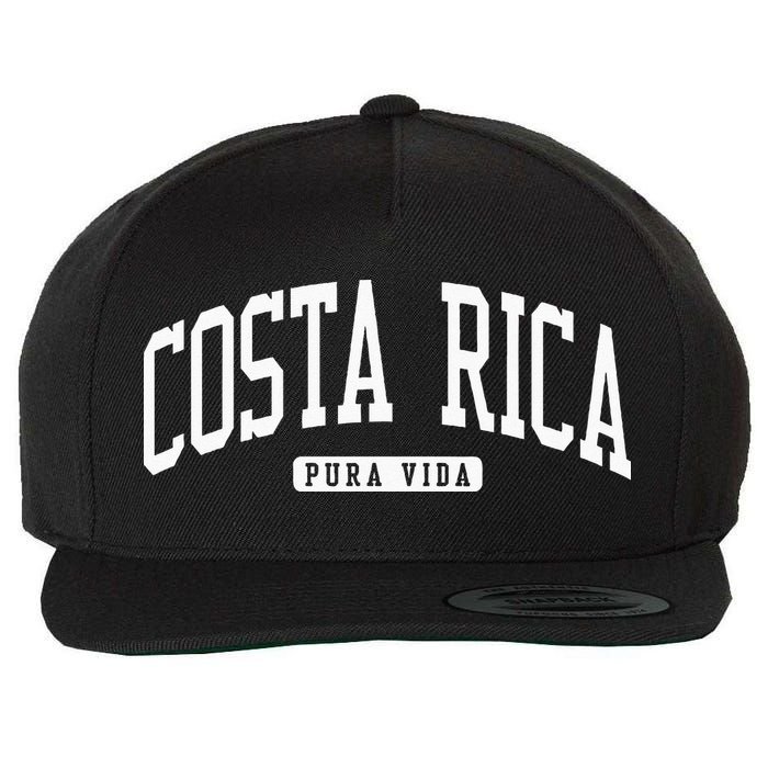 Costa Rica College University Style Wool Snapback Cap