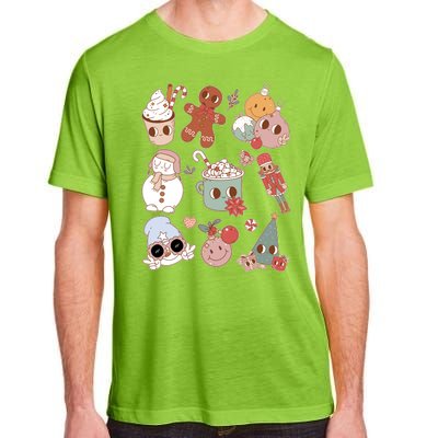 Cute Retro Cartoon Christmas Characters Adult ChromaSoft Performance T-Shirt