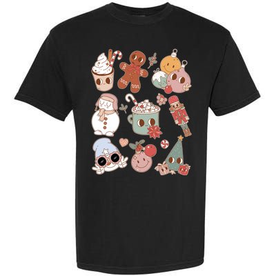 Cute Retro Cartoon Christmas Characters Garment-Dyed Heavyweight T-Shirt