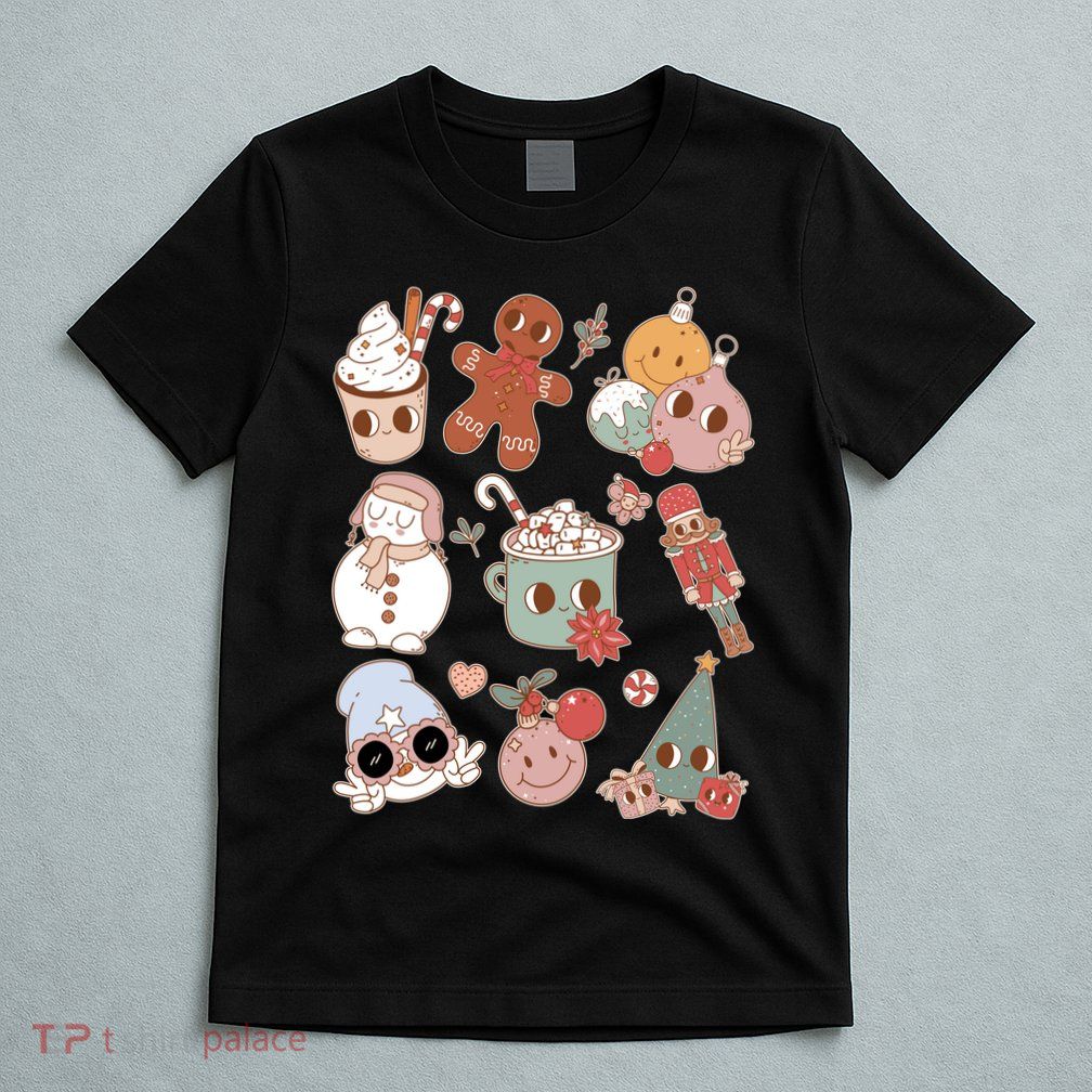 Cute Retro Cartoon Christmas Characters T-Shirt