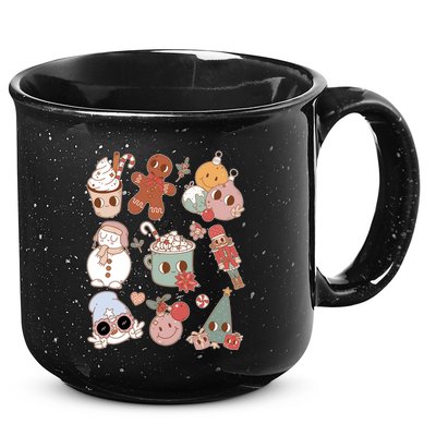 Cute Retro Cartoon Christmas Characters 15oz Campfire Ceramic Mug