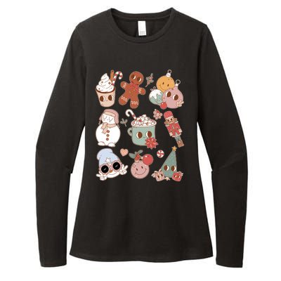 Cute Retro Cartoon Christmas Characters Womens CVC Long Sleeve Shirt