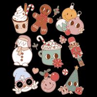 Cute Retro Cartoon Christmas Characters Bag
