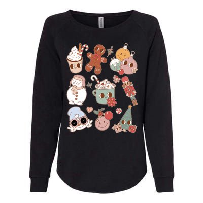 Cute Retro Cartoon Christmas Characters Womens California Wash Sweatshirt