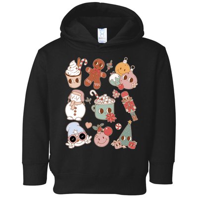 Cute Retro Cartoon Christmas Characters Toddler Hoodie