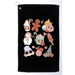 Cute Retro Cartoon Christmas Characters Platinum Collection Golf Towel