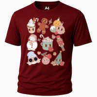 Cute Retro Cartoon Christmas Characters Cooling Performance Crew T-Shirt