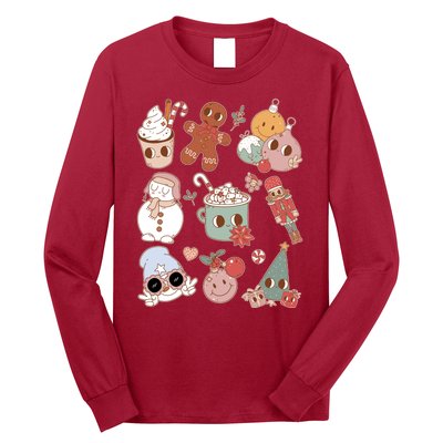 Cute Retro Cartoon Christmas Characters Long Sleeve Shirt