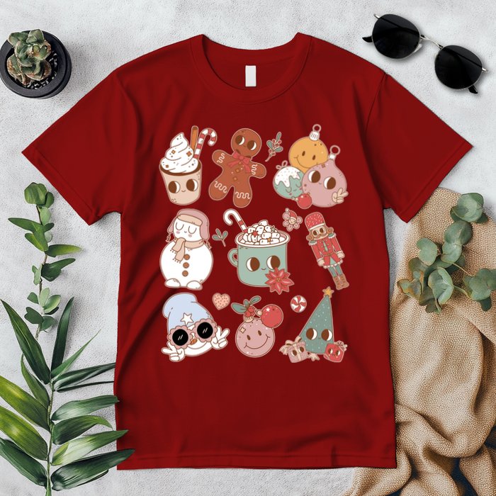 Cute Retro Cartoon Christmas Characters Premium T-Shirt