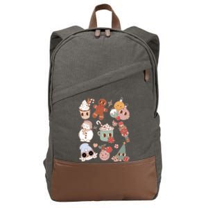 Cute Retro Cartoon Christmas Characters Cotton Canvas Backpack