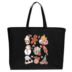 Cute Retro Cartoon Christmas Characters Cotton Canvas Jumbo Tote