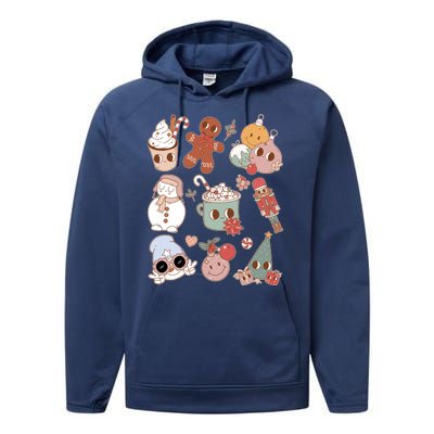 Cute Retro Cartoon Christmas Characters Performance Fleece Hoodie