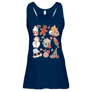 Cute Retro Cartoon Christmas Characters Ladies Essential Flowy Tank