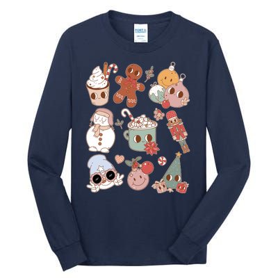 Cute Retro Cartoon Christmas Characters Tall Long Sleeve T-Shirt