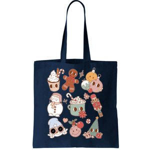 Cute Retro Cartoon Christmas Characters Tote Bag